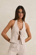 Louise Tie Front Halter Top