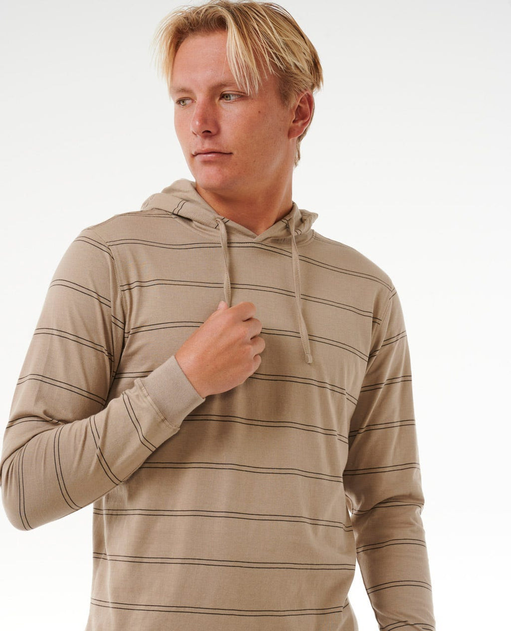 Plain Stripe Hooded Tee