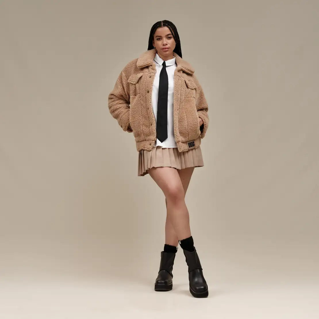 W Frankie Sherpa Trucker Jacket