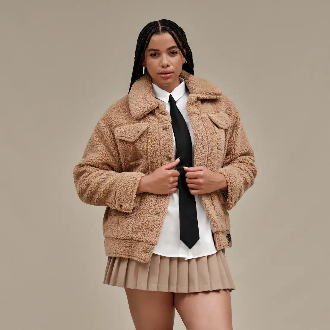 W Frankie Sherpa Trucker Jacket