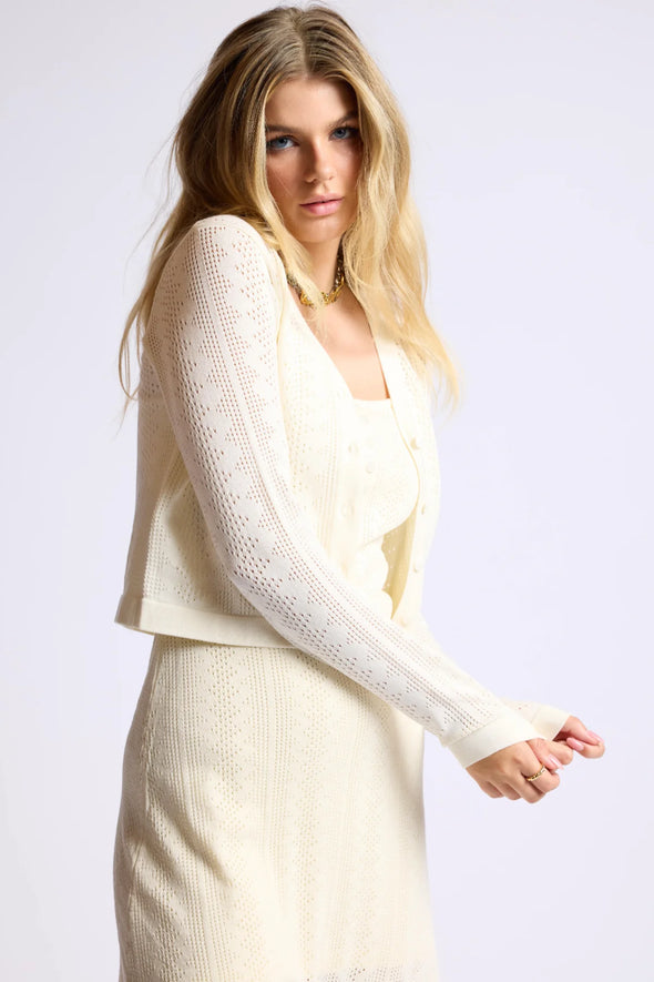 Wild Honey Buttoned Cropped Cardi