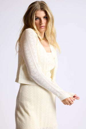 Wild Honey Buttoned Cropped Cardi