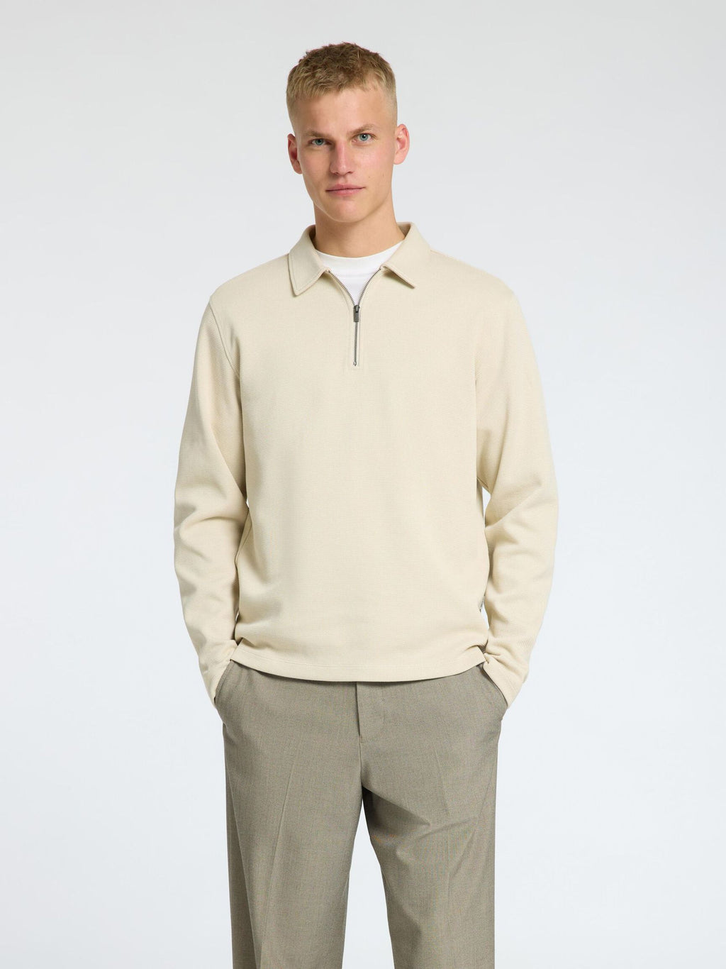 SLHTELLER FN Relaxed Half Zip Polo