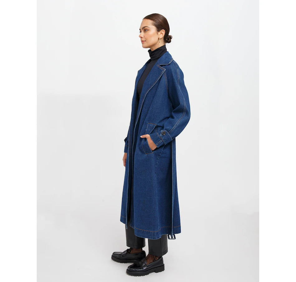 The Caitlin Denim Trench Coat