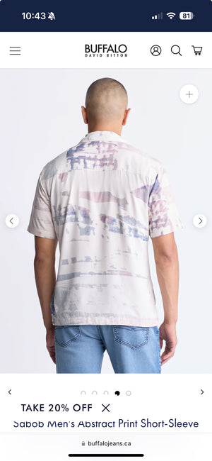 Sabob Men's Abstract Print Short-Sleeve Button-Up Shirt