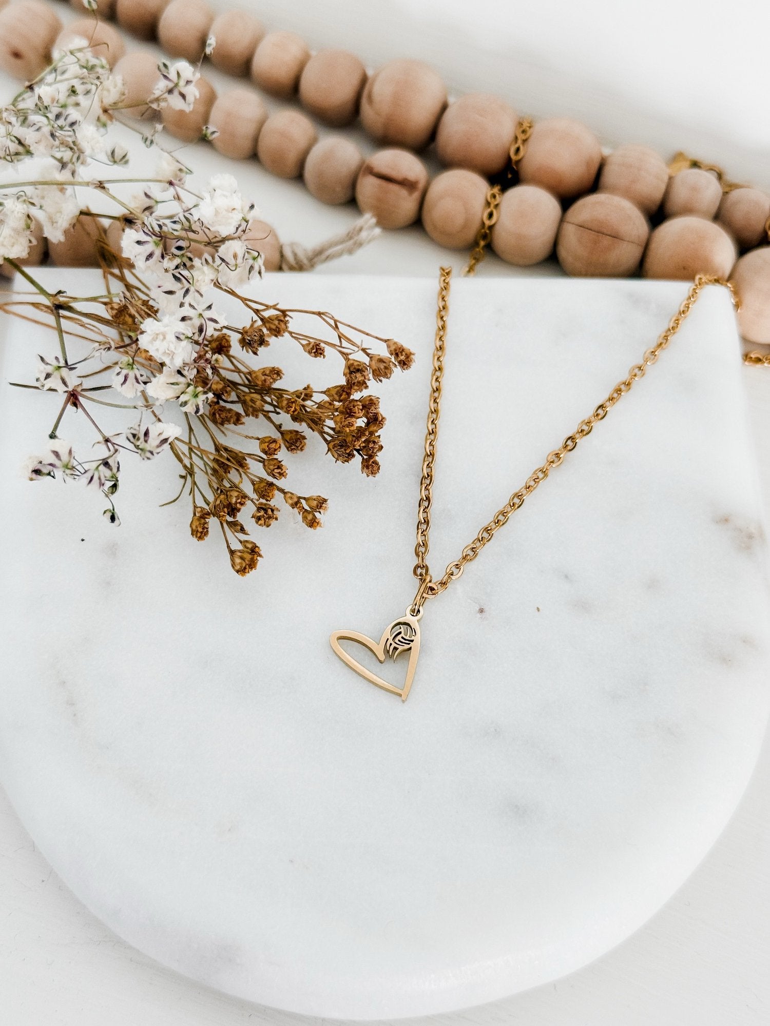 Volleyball Heart Necklace