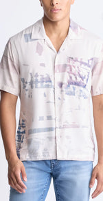 Sabob Men's Abstract Print Short-Sleeve Button-Up Shirt