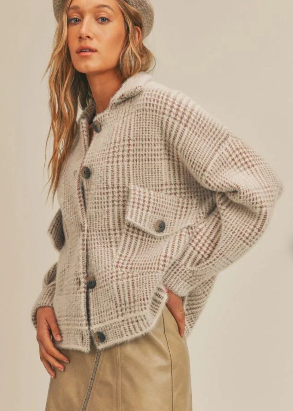 Lola Plaid Sweater Jacket