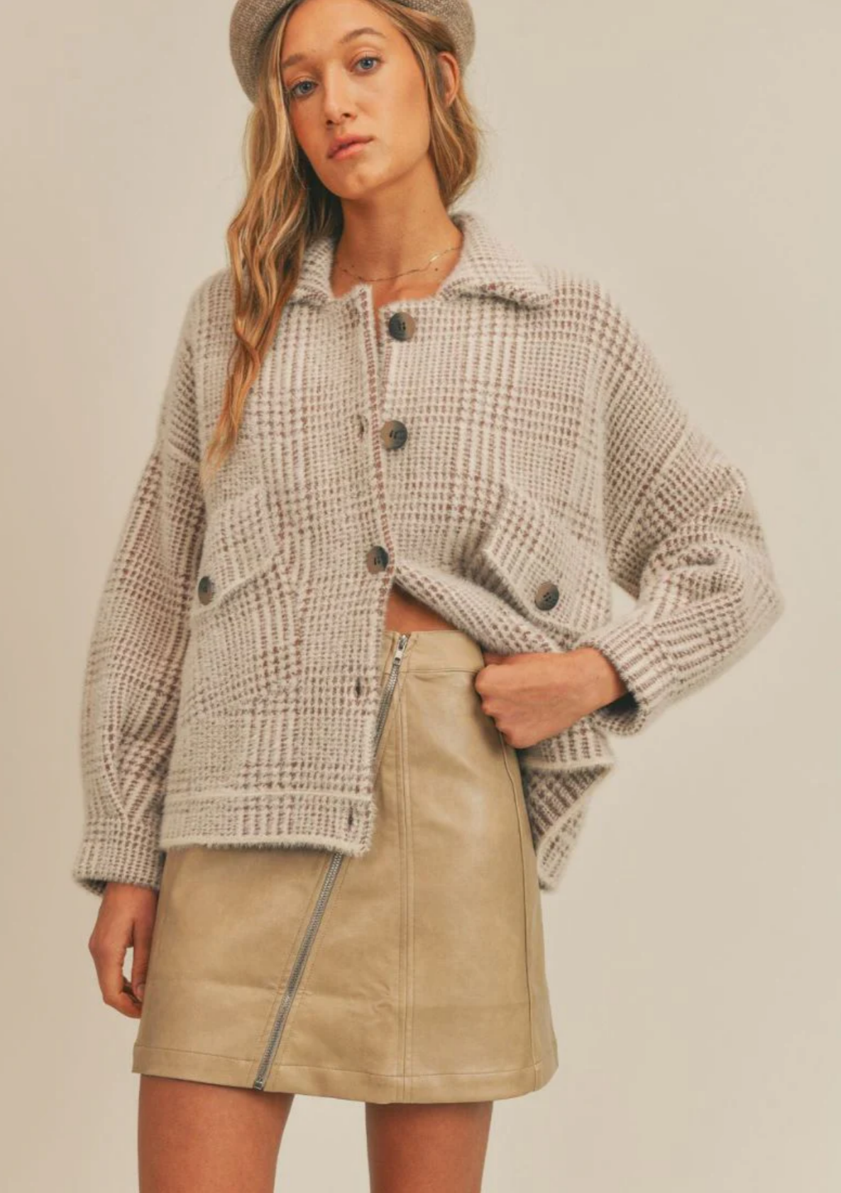 Lola Plaid Sweater Jacket