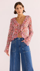 Amelia Ruffle Sheer Blouse