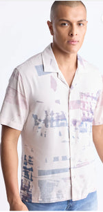 Sabob Men's Abstract Print Short-Sleeve Button-Up Shirt