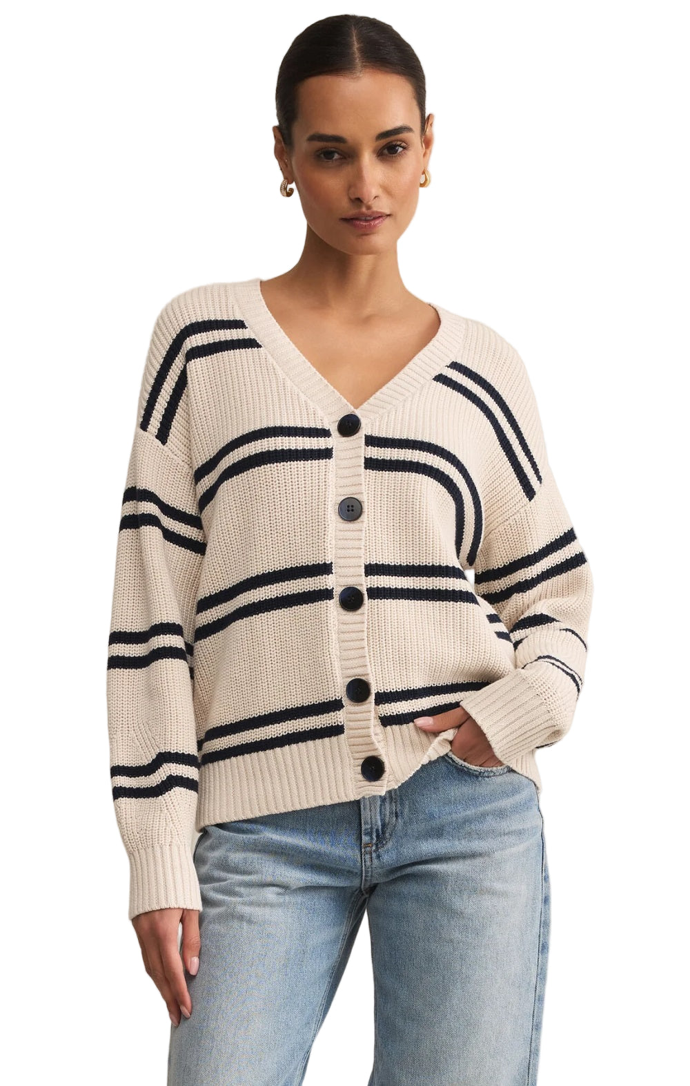 Boyfriend Striped Cardigan