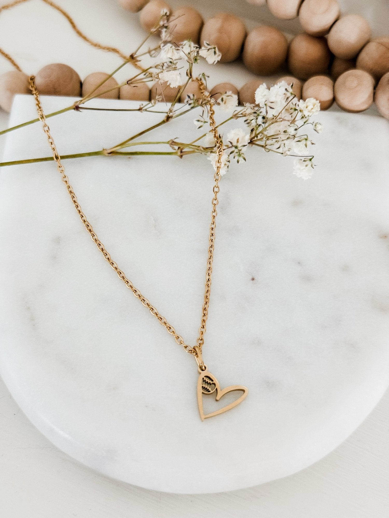 Baseball Heart Necklace