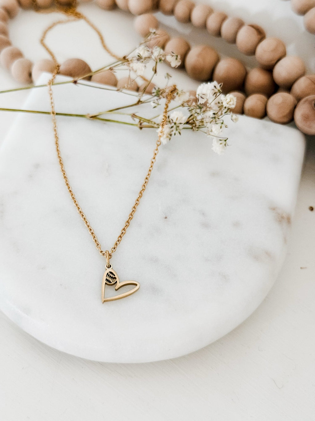 Baseball Heart Necklace