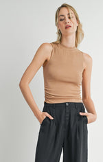 Ronan Mock Neck Sleeveless Knit Top