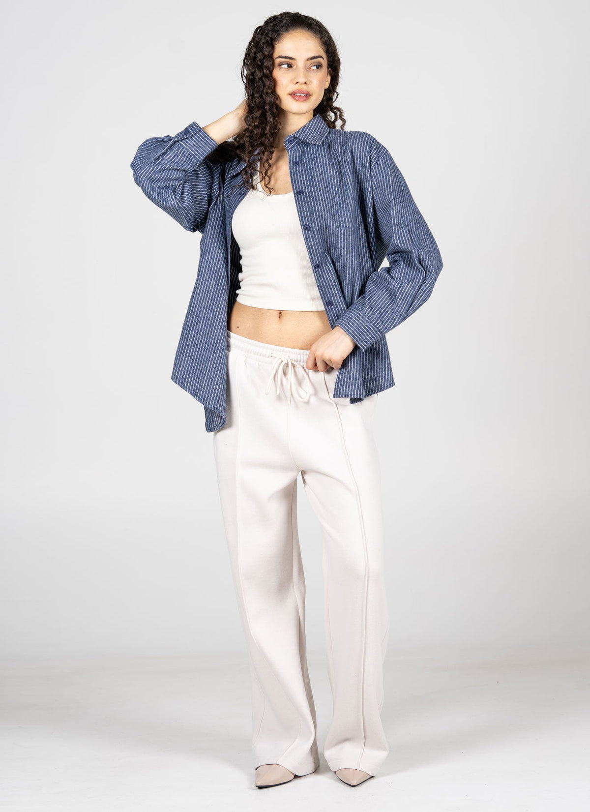 Recycled Poly Cotton Fleece Wide Leg