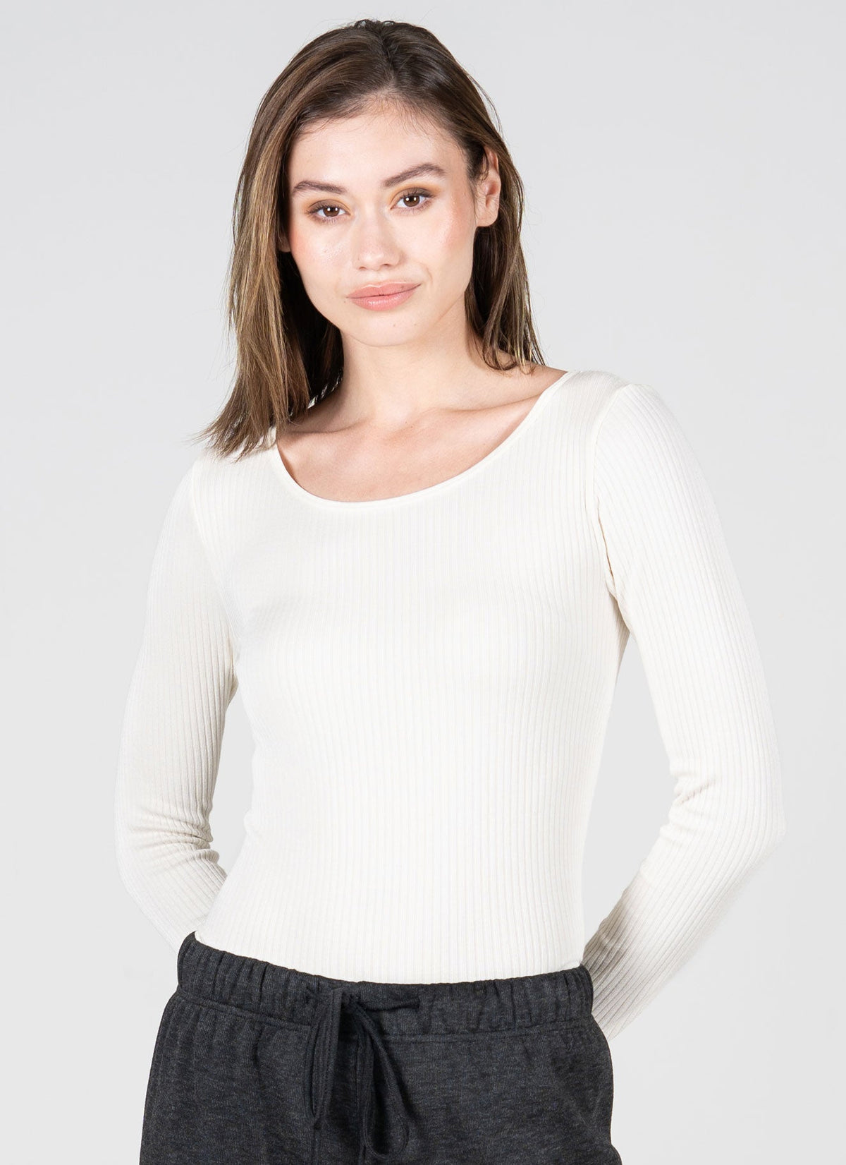 Seamless Rib Crew Neck Top