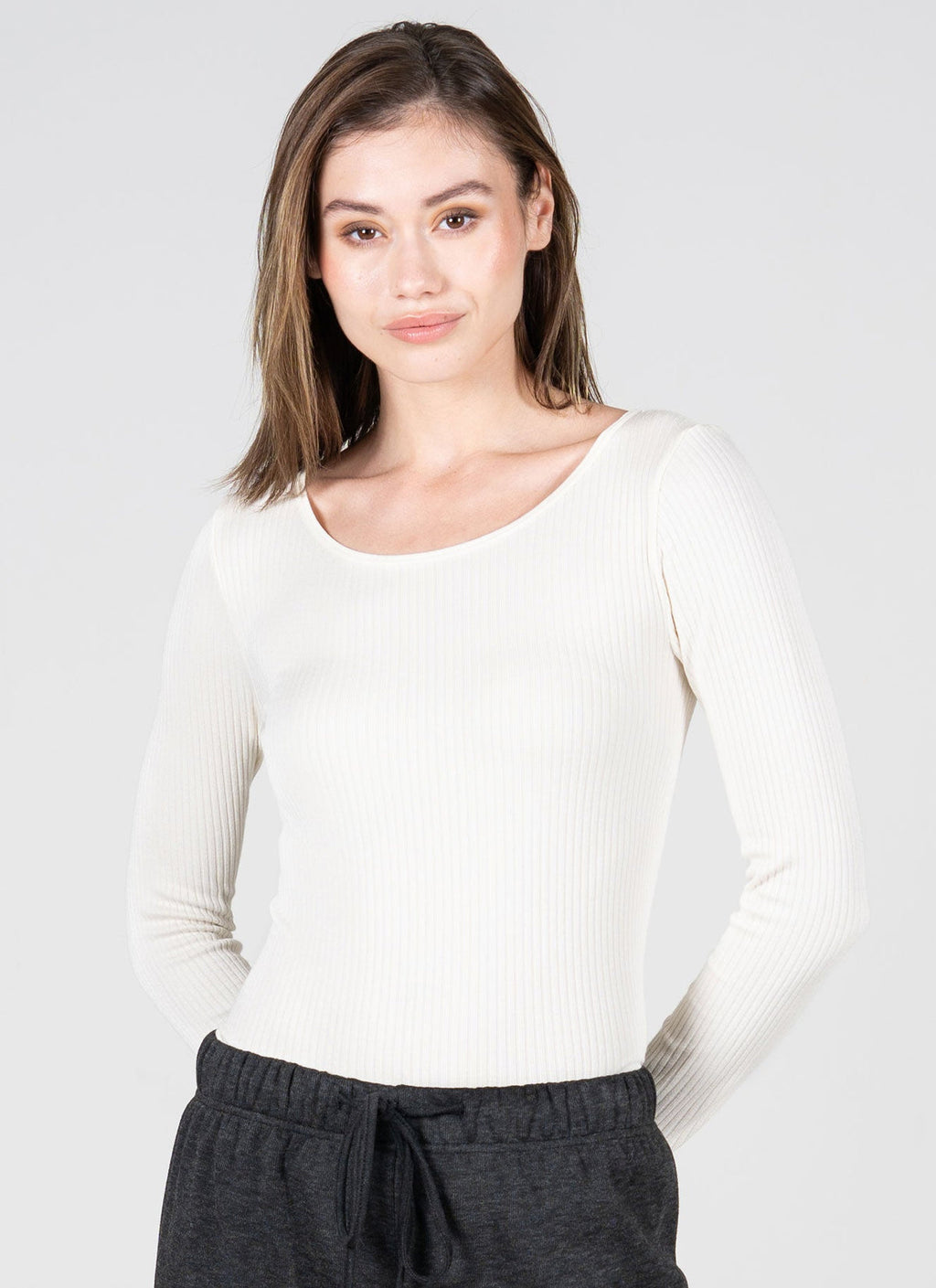 Seamless Rib Crew Neck Top