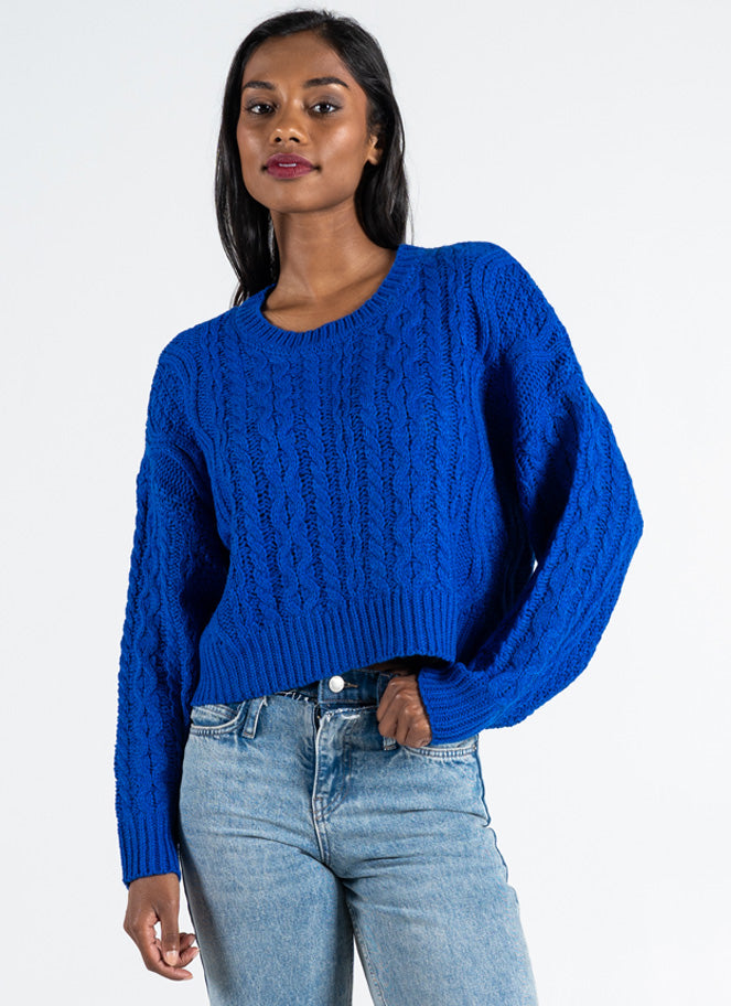 Crop Cable Knit Sweater