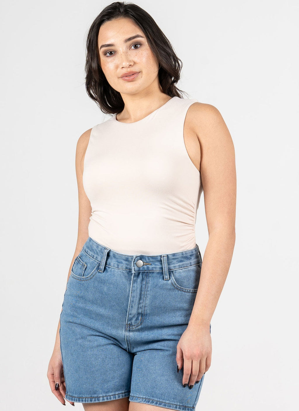 Rouched Sleeveless Top