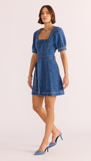 Ellis Denim Panel Mini Dress