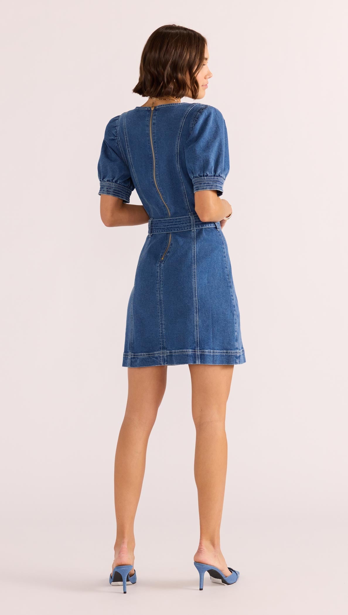 Ellis Denim Panel Mini Dress