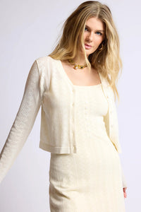 Wild Honey Buttoned Cropped Cardi