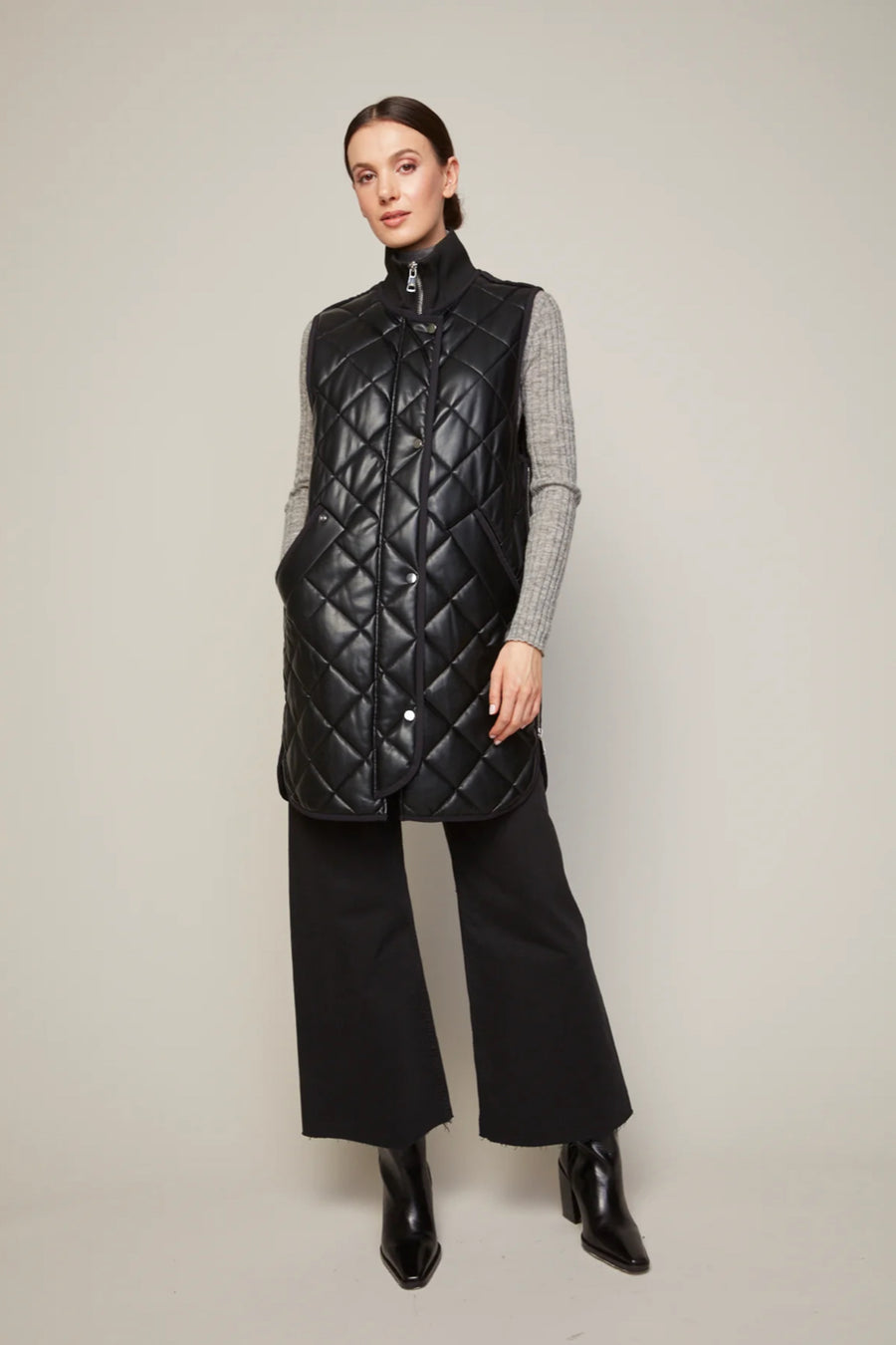 Destiney Quilted Vegan Leather Vest