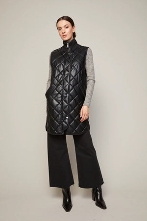 Destiney Quilted Vegan Leather Vest