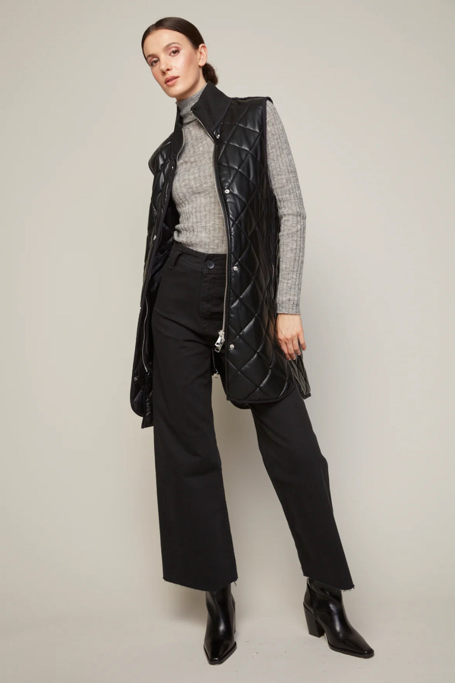 Destiney Quilted Vegan Leather Vest