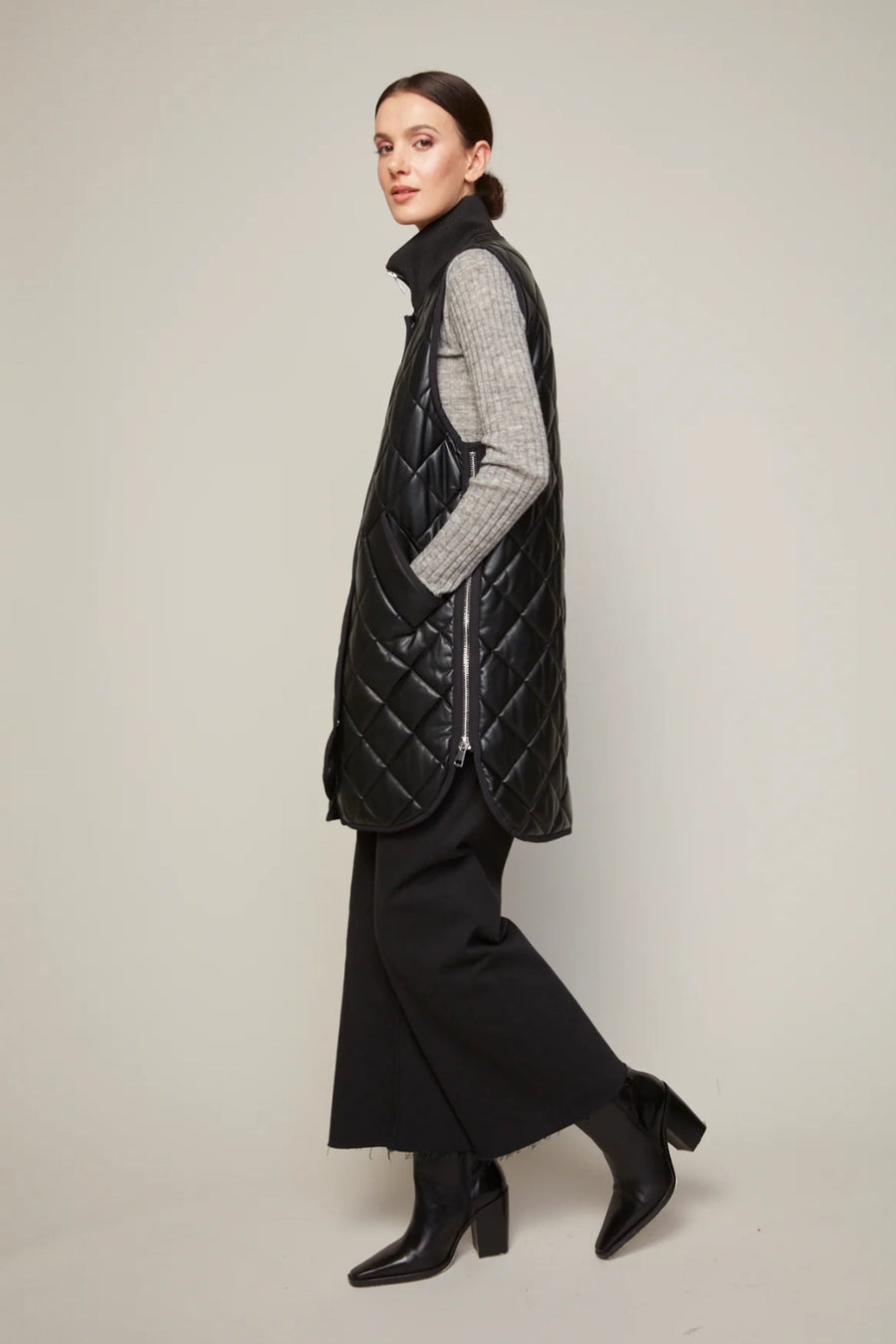 Destiney Quilted Vegan Leather Vest