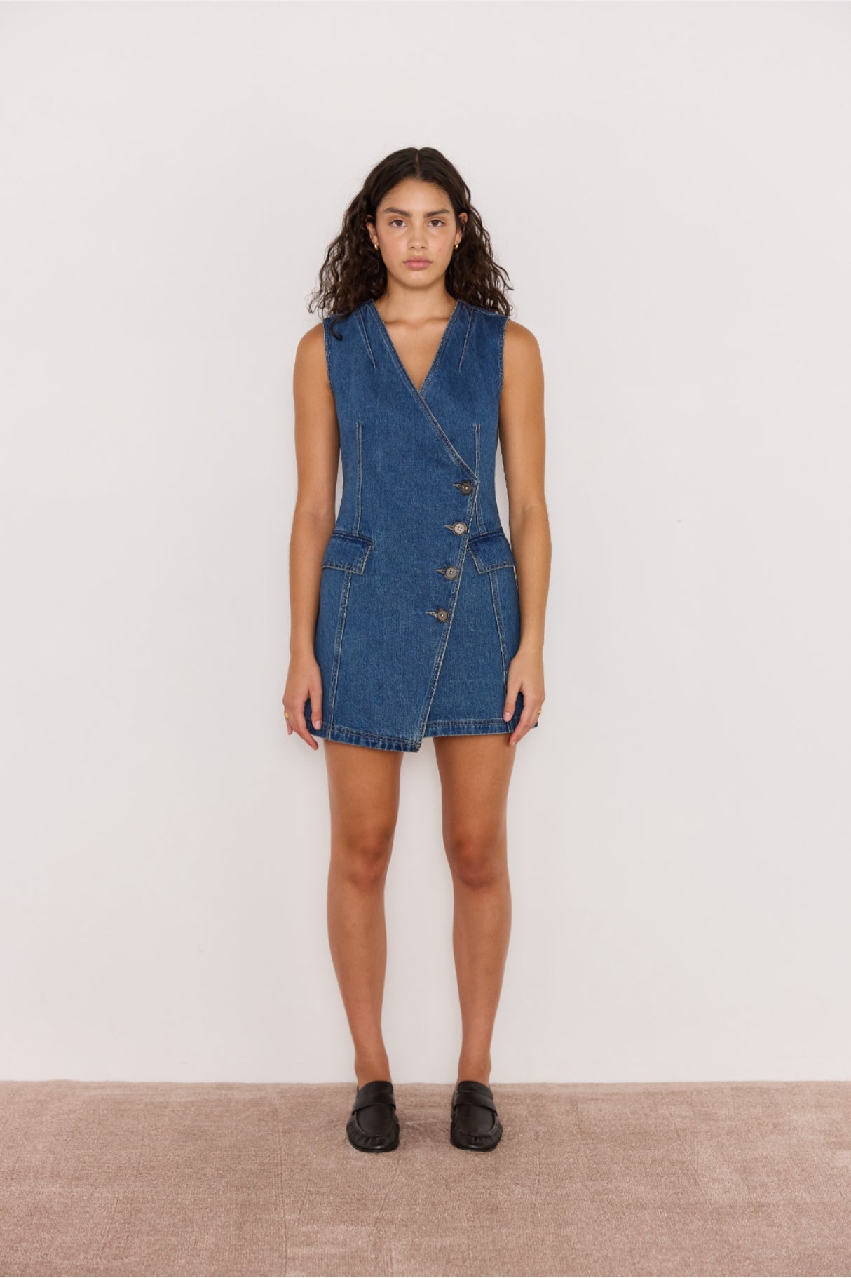 Nora Denim Wrap Mini Dress