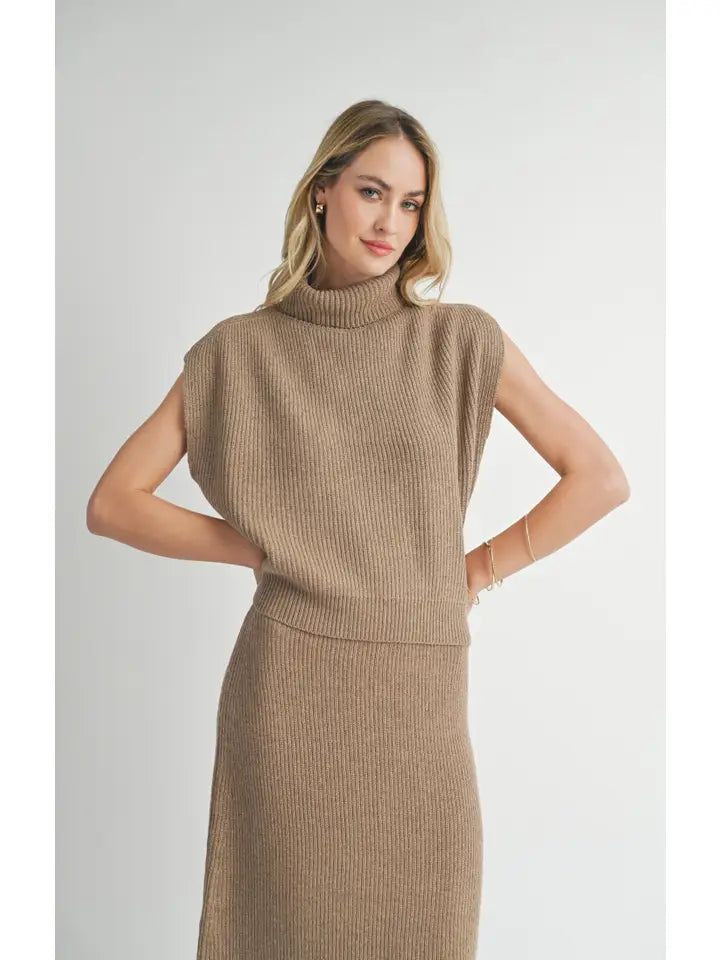 Crosby Ribbed Turtleneck Vest