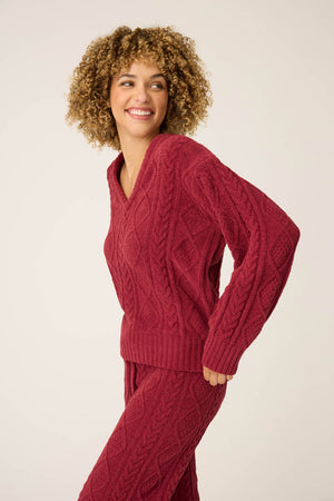 Cozy Chenille Cable Knit Long Sleeve
