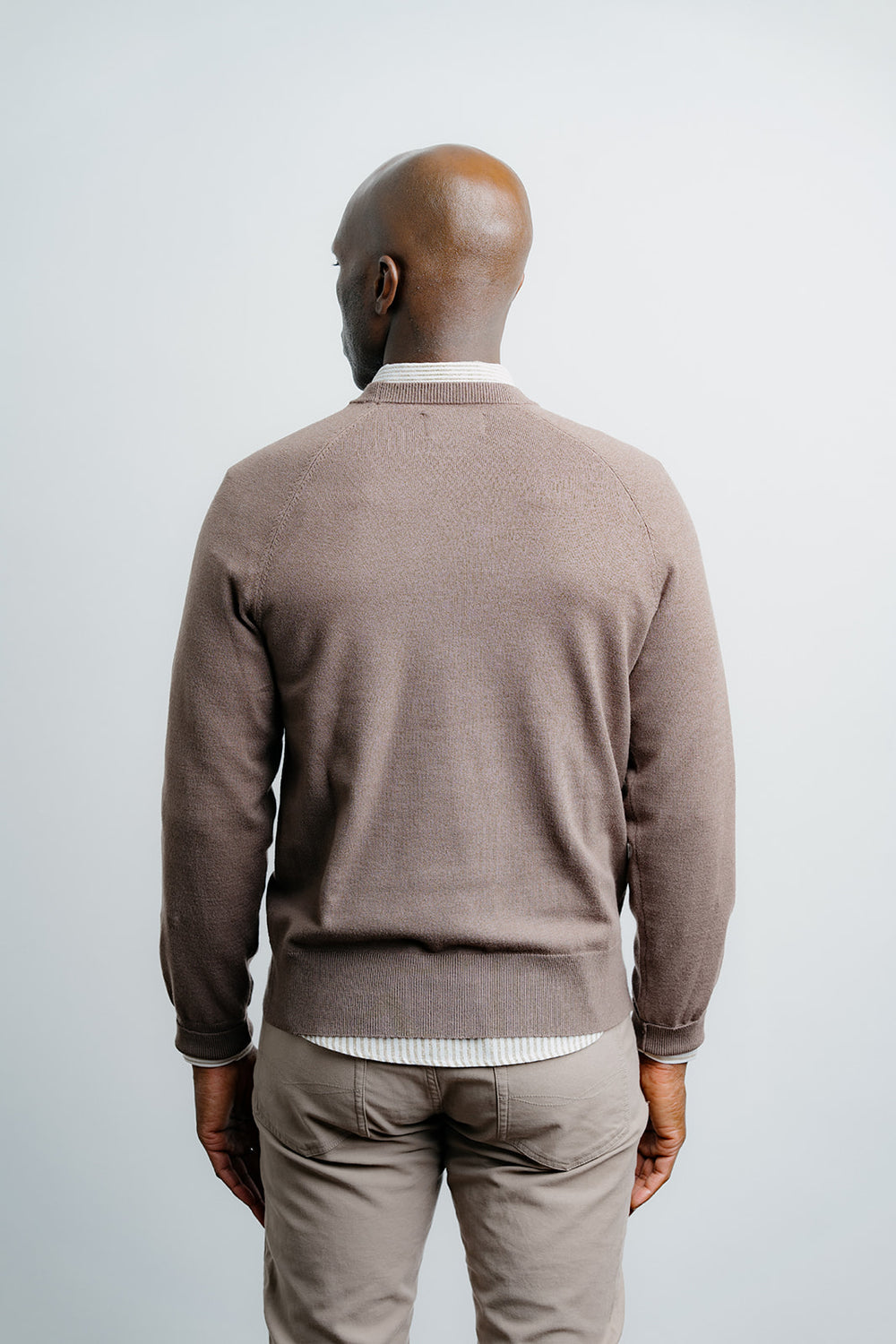 LIGHT WEIGHT KNIT SWEATER BROWN
