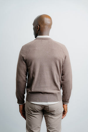 LIGHT WEIGHT KNIT SWEATER BROWN