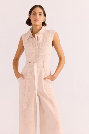 Dahlia Denim Panel Jumpsuit