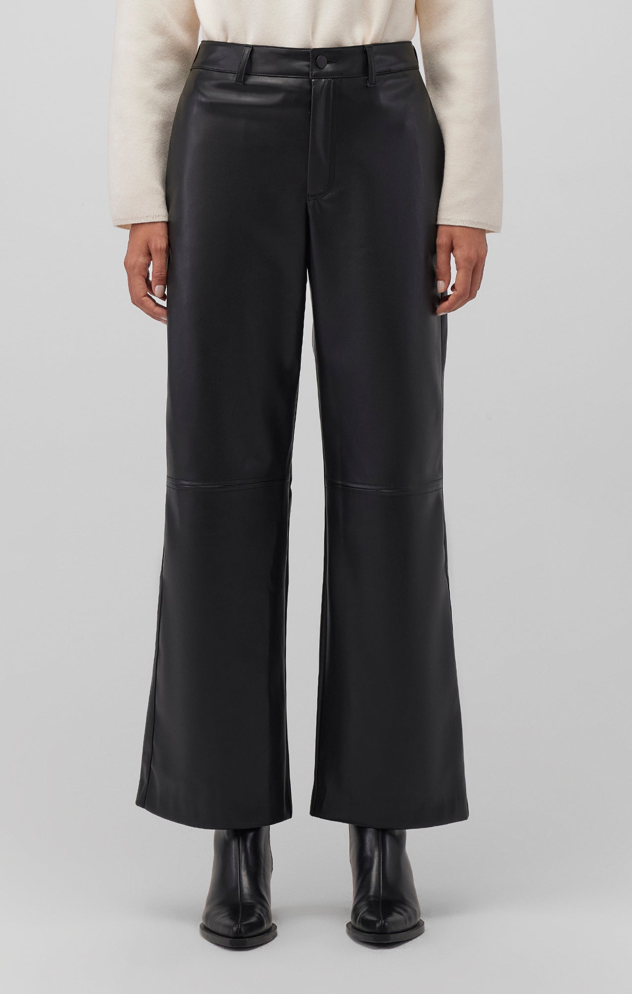 Faux Leather Wide Leg Pants