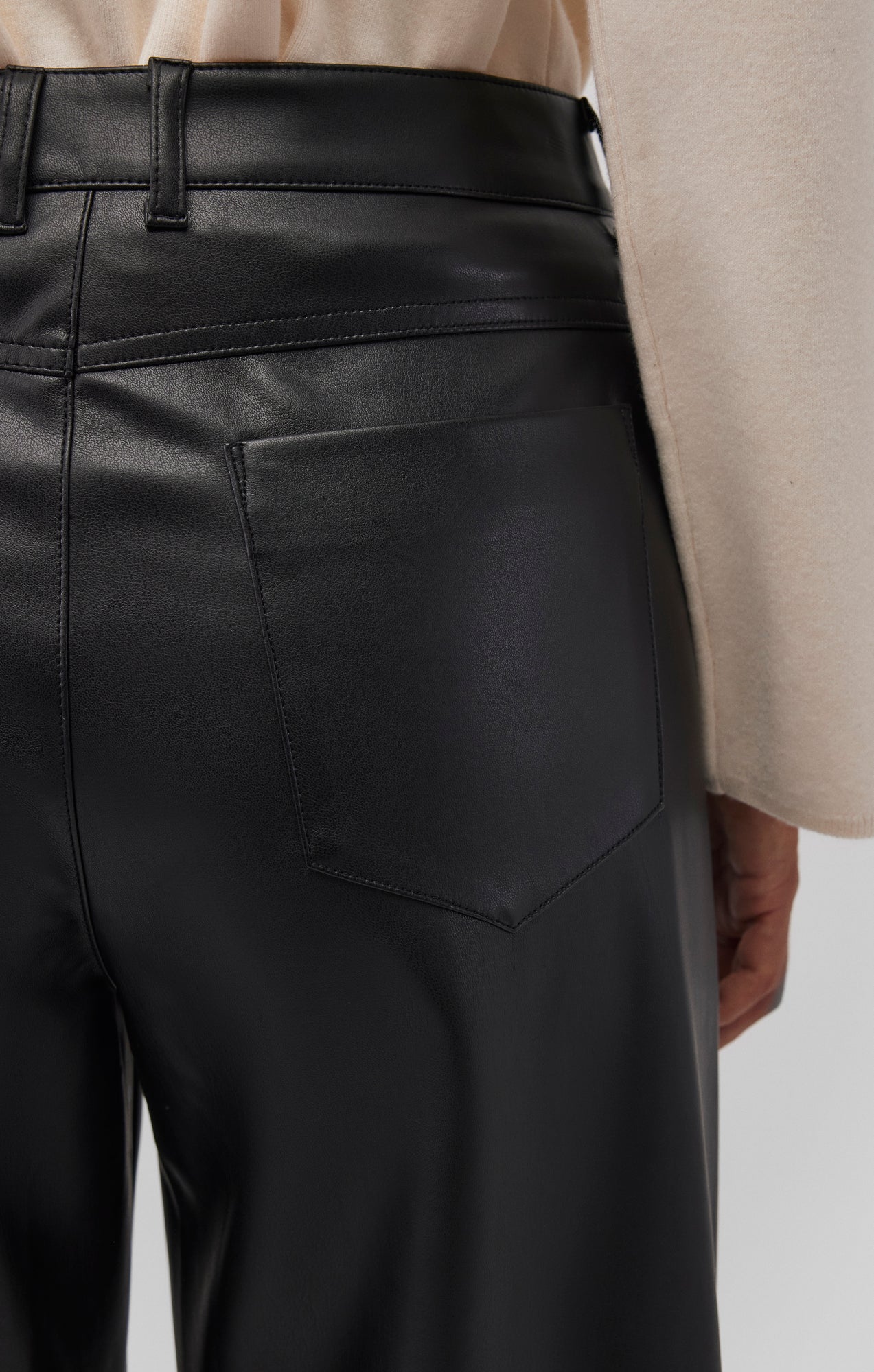 Faux Leather Wide Leg Pants