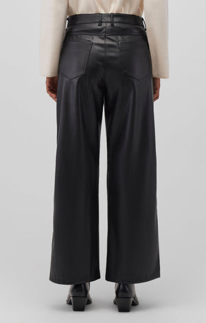 Faux Leather Wide Leg Pants