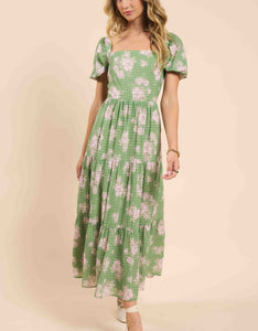 Rainy Days Tiered Maxi Dress W Back Tie