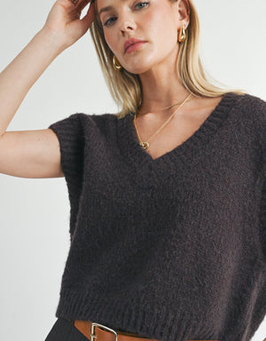 Peyton Oversized V-Neck Sweater Vest