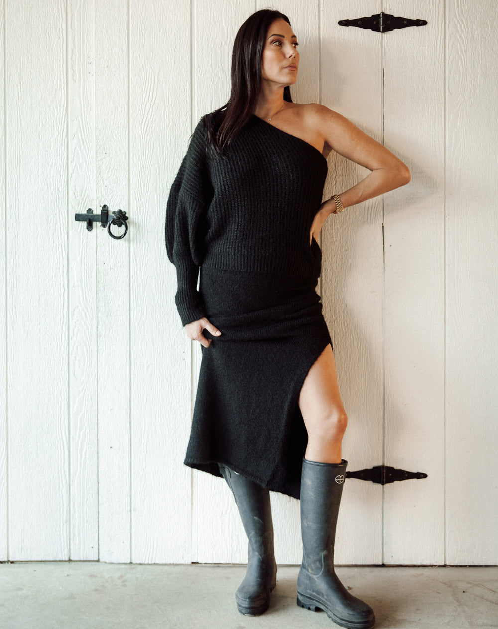 Victoria One Shoulder Knit Sweater