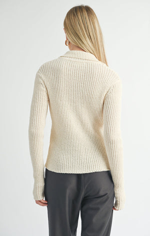 Tori Ribbed Zip Up Cardi