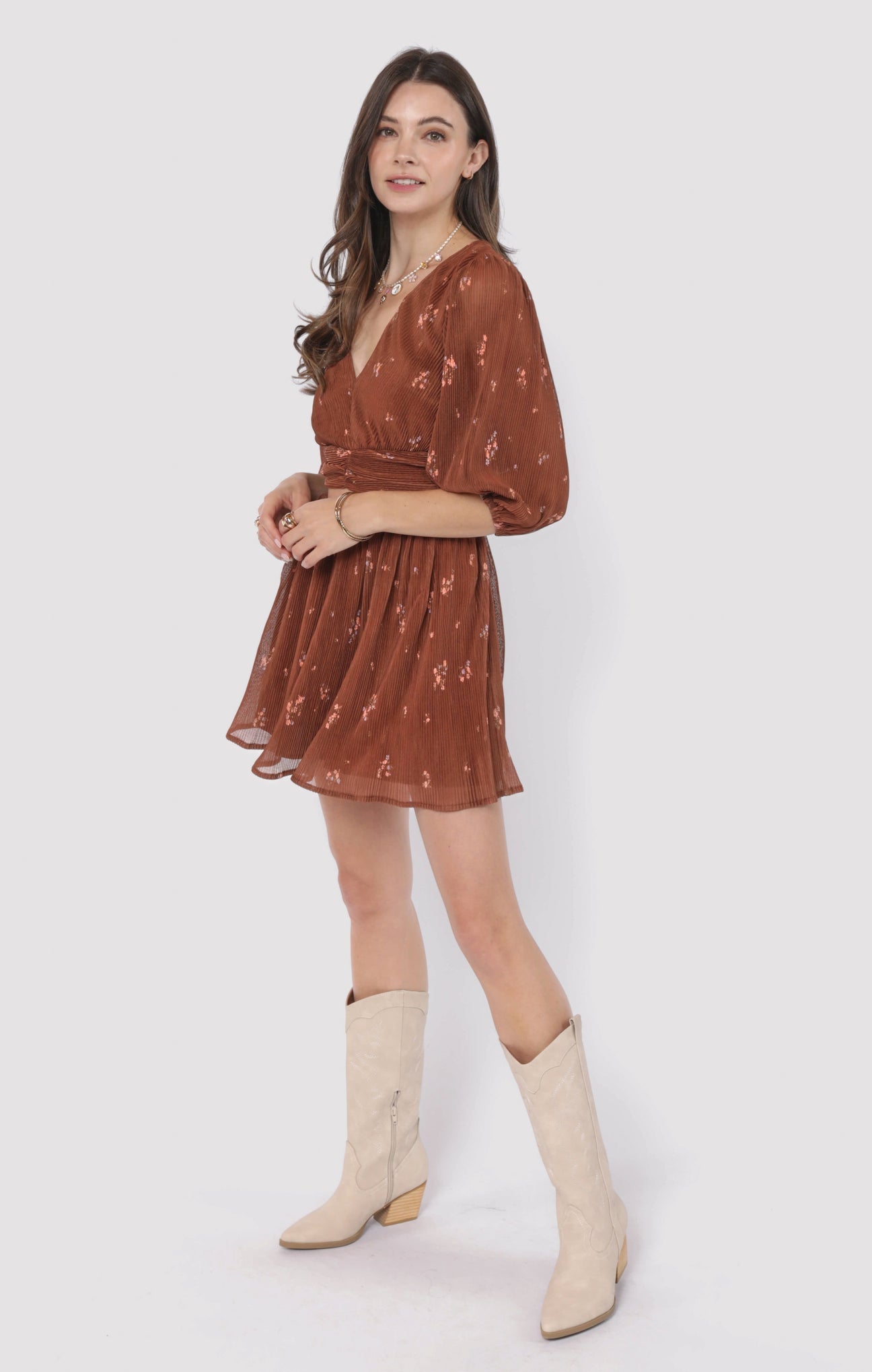 Last Dance Plisse Swing Mini Skirt