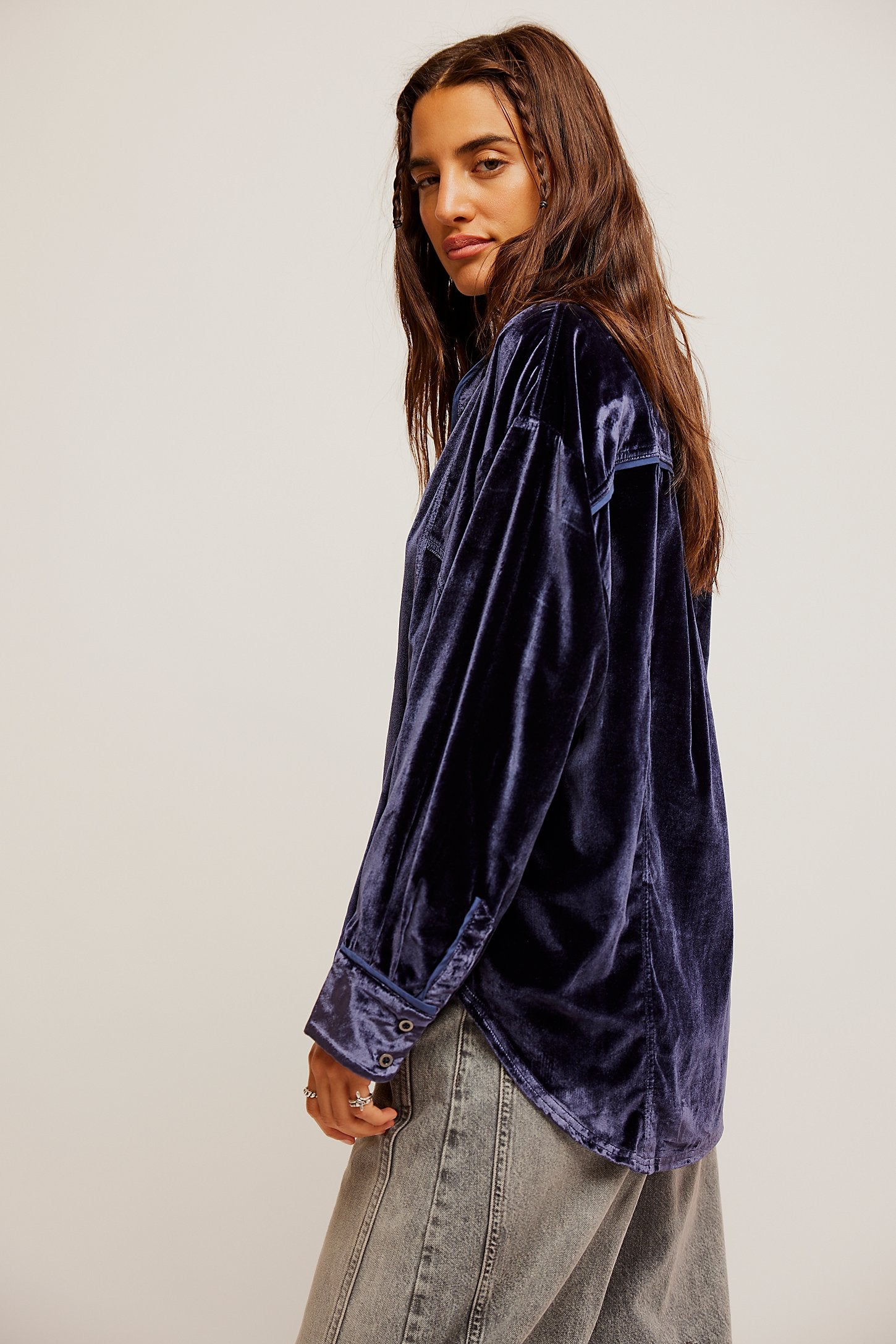 Luxy Velvet Solid Shirt